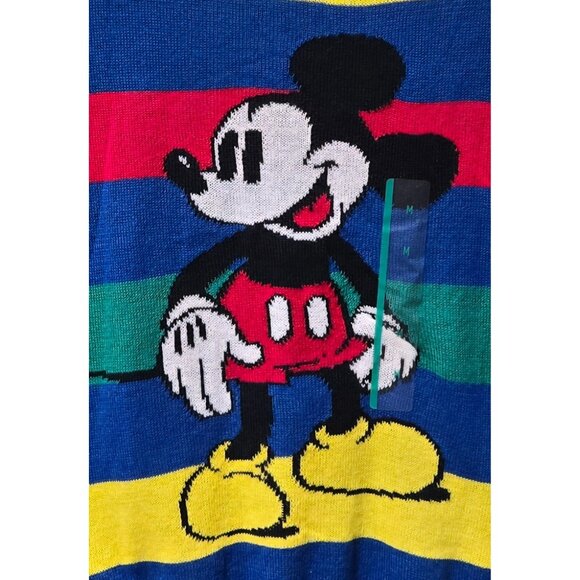 Disney Mickey Mouse Retro Stripe & Design Multicolor Sweater - Boys' Medium 8/10 - Picture 3 of 8